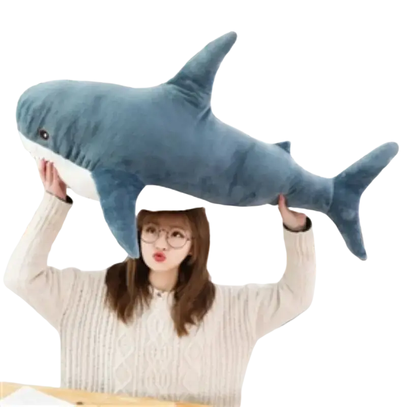 Plush Blue Shark Stuffed Animal Pillow