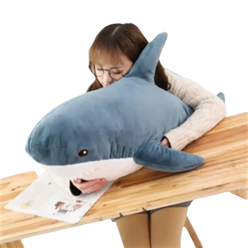 Plush Blue Shark Stuffed Animal Pillow