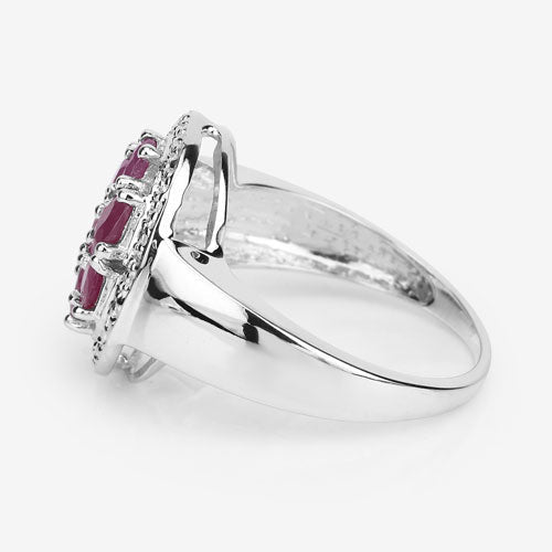1.54 Carat Genuine Ruby .925 Sterling Silver Ring