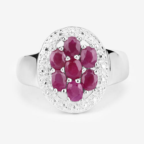 1.54 Carat Genuine Ruby .925 Sterling Silver Ring