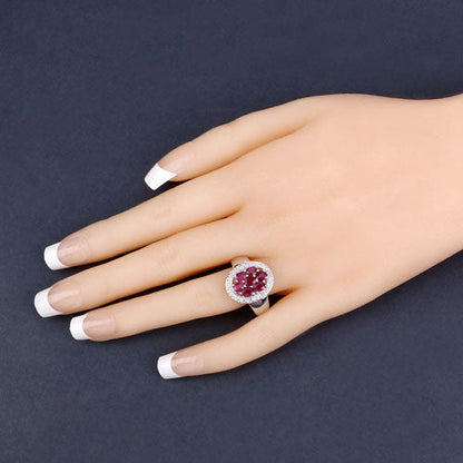 1.54 Carat Genuine Ruby .925 Sterling Silver Ring