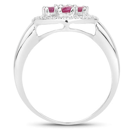 1.54 Carat Genuine Ruby .925 Sterling Silver Ring