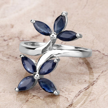 1.75 Carat Genuine Blue Sapphire .925 Sterling Silver Ring