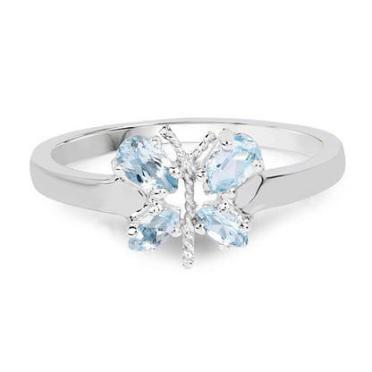 0.68 Carat Genuine Blue Topaz .925 Sterling Silver Ring