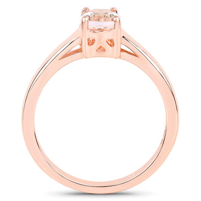 0.70 Carat Genuine Morganite .925 Sterling Silver Ring