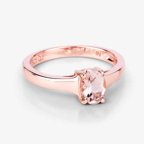 0.70 Carat Genuine Morganite .925 Sterling Silver Ring