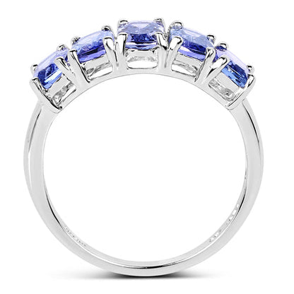 2.65 Carat Genuine Tanzanite .925 Sterling Silver Ring