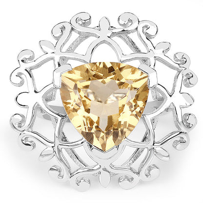 5.71 Carat Genuine Citrine .925 Sterling Silver Ring