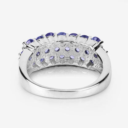 1.54 Carat Genuine Tanzanite .925 Sterling Silver Ring
