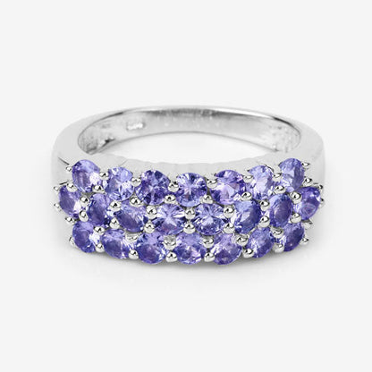 1.54 Carat Genuine Tanzanite .925 Sterling Silver Ring