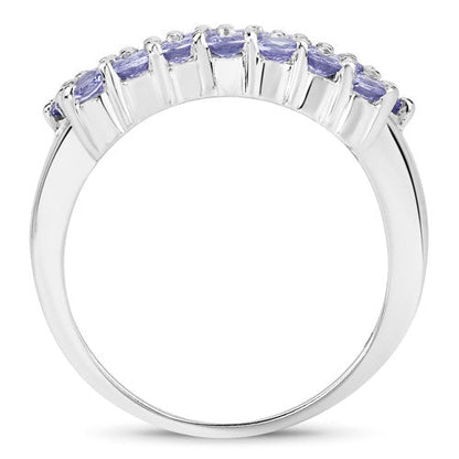 1.54 Carat Genuine Tanzanite .925 Sterling Silver Ring