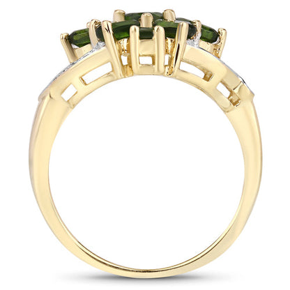 1.26 Carat Genuine Chrome Diopside .925 Sterling Silver Ring