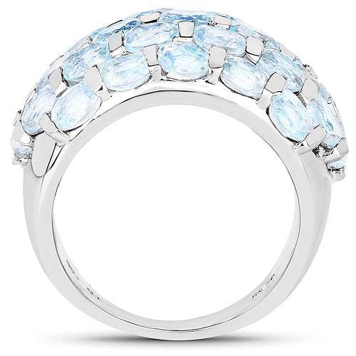 5.51 Carat Genuine Blue Topaz .925 Sterling Silver Ring