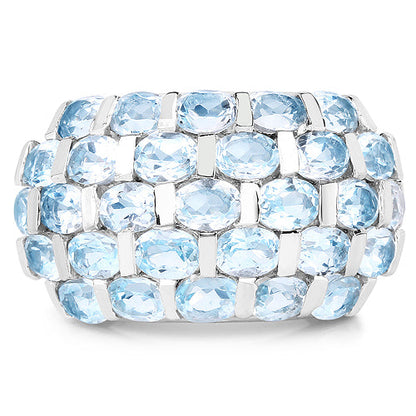 5.51 Carat Genuine Blue Topaz .925 Sterling Silver Ring