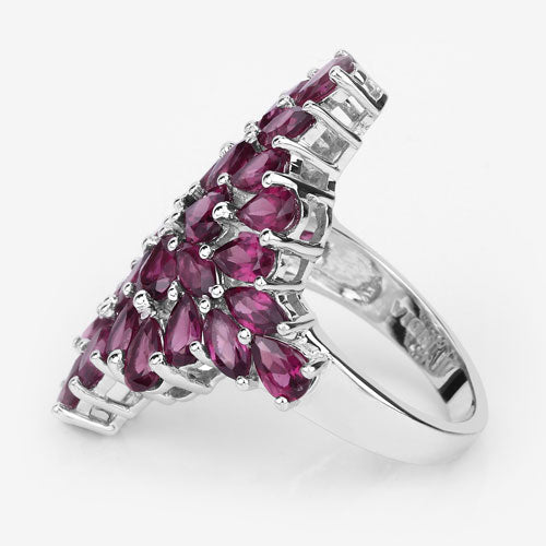 7.52 Carat Genuine Rhodolite .925 Sterling Silver Ring