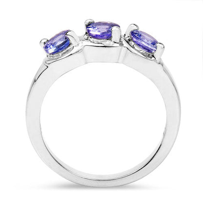 1.05 Carat Genuine Tanzanite .925 Sterling Silver Ring