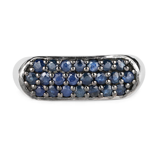 0.99 Carat Genuine Blue Sapphire .925 Sterling Silver Ring
