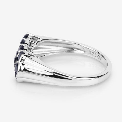 2.60 Carat Genuine Blue Sapphire .925 Sterling Silver Ring