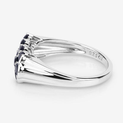2.60 Carat Genuine Blue Sapphire .925 Sterling Silver Ring