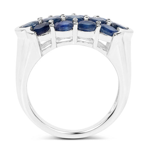 2.60 Carat Genuine Blue Sapphire .925 Sterling Silver Ring