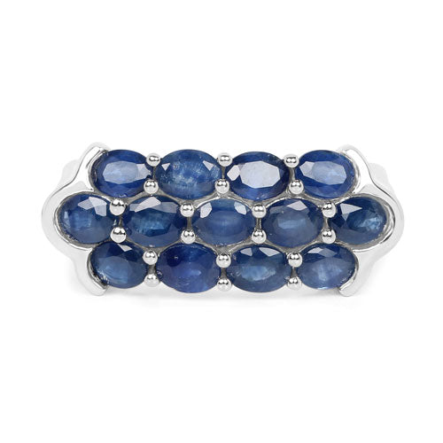 2.60 Carat Genuine Blue Sapphire .925 Sterling Silver Ring