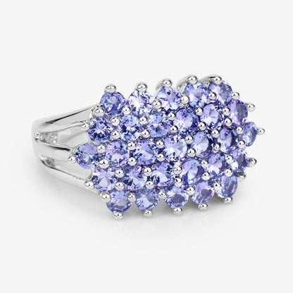 2.03 Carat Genuine Tanzanite .925 Sterling Silver Ring