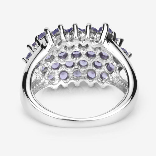 2.03 Carat Genuine Tanzanite .925 Sterling Silver Ring