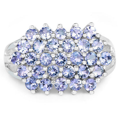 2.03 Carat Genuine Tanzanite .925 Sterling Silver Ring