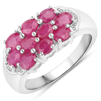 2.20 Carat Genuine Ruby .925 Sterling Silver Ring