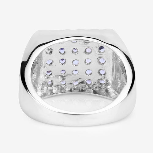 1.75 Carat Genuine Tanzanite .925 Sterling Silver Ring