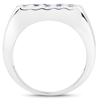 1.75 Carat Genuine Tanzanite .925 Sterling Silver Ring