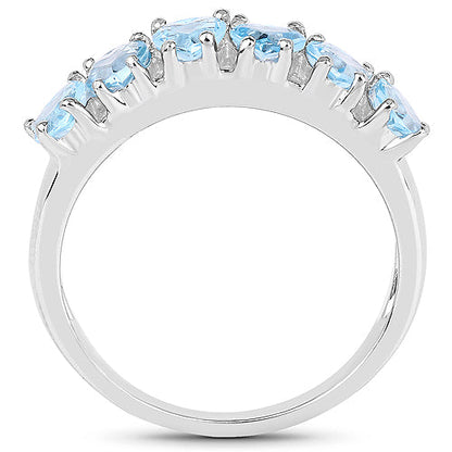 1.68 Carat Genuine Swiss Blue Topaz .925 Sterling Silver Ring