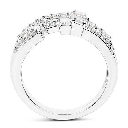 0.60 Carat Genuine White Diamond .925 Sterling Silver Ring