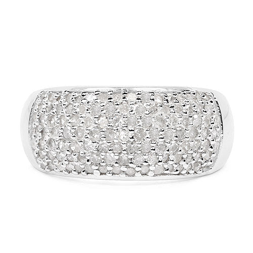 0.96 Carat Genuine White Diamond .925 Sterling Silver Ring