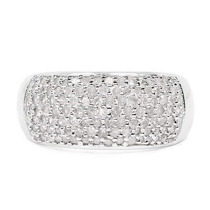 0.96 Carat Genuine White Diamond .925 Sterling Silver Ring