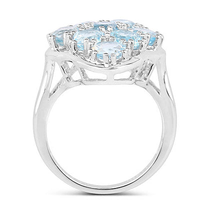5.40 Carat Genuine Blue Topaz .925 Sterling Silver Ring