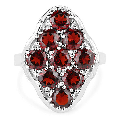 5.22 Carat Genuine  Garnet .925 Sterling Silver Ring