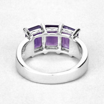2.85 Carat Genuine Amethyst .925 Sterling Silver Ring