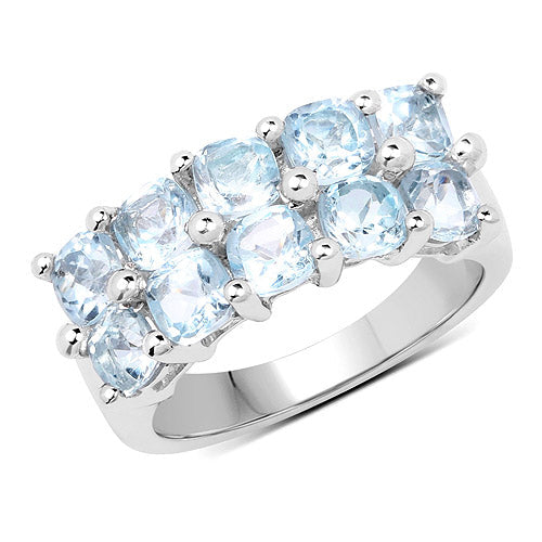 3.60 Carat Genuine  Blue Topaz .925 Sterling Silver Ring