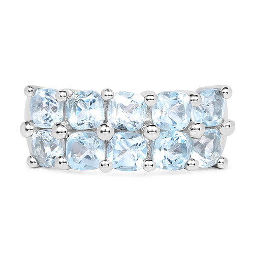 3.60 Carat Genuine  Blue Topaz .925 Sterling Silver Ring