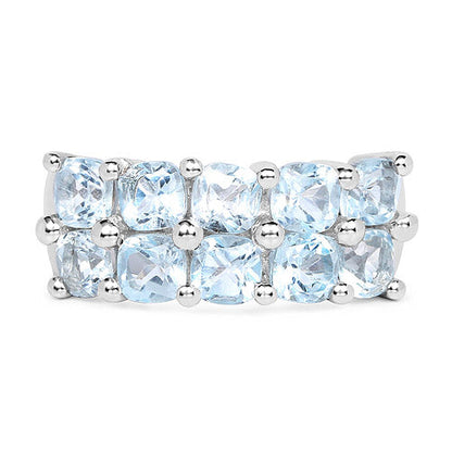 3.60 Carat Genuine  Blue Topaz .925 Sterling Silver Ring
