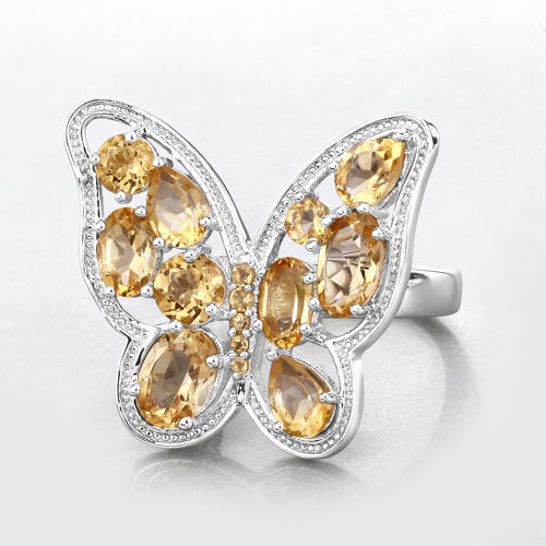 4.43 Carat Genuine Citrine .925 Sterling Silver Ring