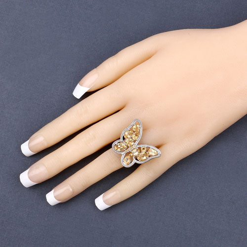 4.43 Carat Genuine Citrine .925 Sterling Silver Ring
