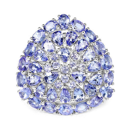 5.93 Carat Genuine Tanzanite .925 Sterling Silver Ring