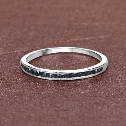 0.20 Carat Genuine Blue Diamond .925 Sterling Silver Ring