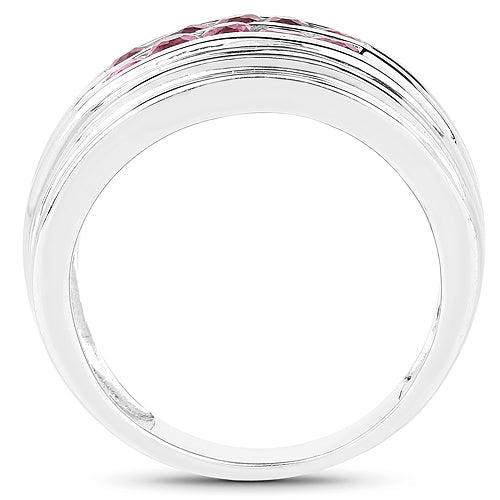 1.00 Carat Genuine Pink Tourmaline .925 Sterling Silver Ring