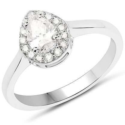 14K White Gold 0.64 Carat Genuine White Diamond Ring