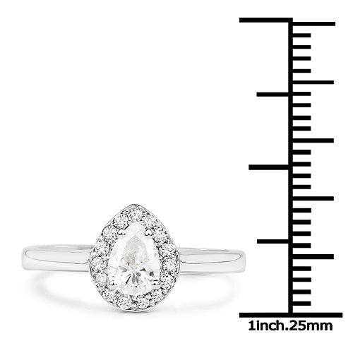 14K White Gold 0.64 Carat Genuine White Diamond Ring