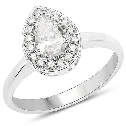 14K White Gold 0.70 Carat Genuine White Diamond Ring