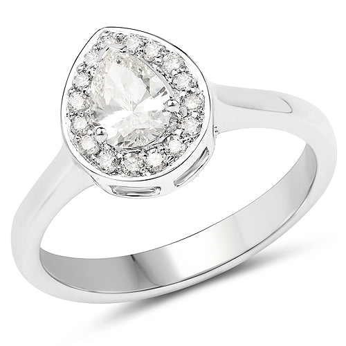 14K White Gold 0.64 Carat Genuine White Diamond Ring